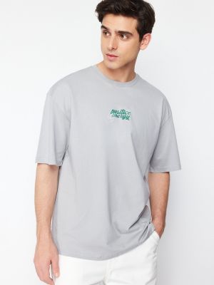 Φλοράλ βαμβακερή μπλούζα με σχέδιο Trendyol