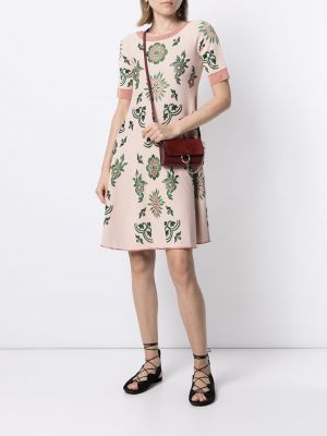 Květinové mini šaty Ermanno Scervino růžové