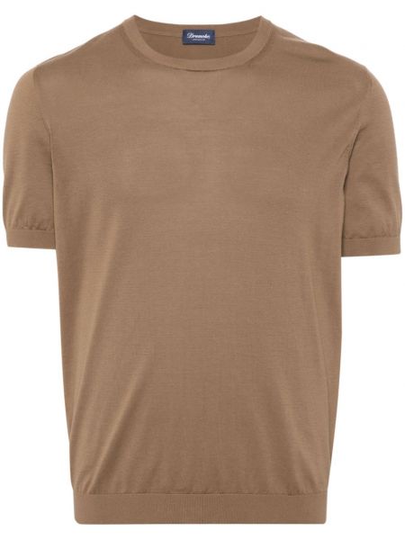 Bavlnené tričko Drumohr hnedá