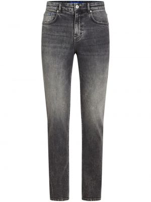 Raštuotos skinny fit džinsai slim fit Karl Lagerfeld Jeans juoda