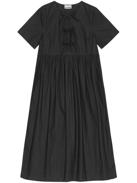 Pamučna maksi haljina Ganni crna