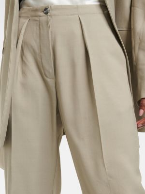 Voľné rovné nohavice s vysokým pásom Acne Studios sivá
