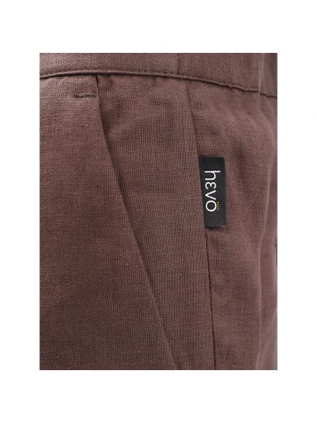Pantalones cortos de lino con cremallera Hevo marrón