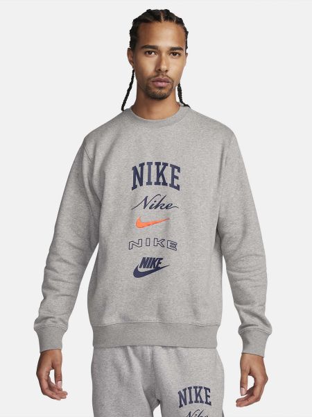 Хлопковый свитшот Nike серый