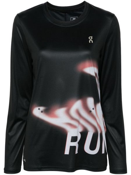 T-krekls ar apdruku On Running melns