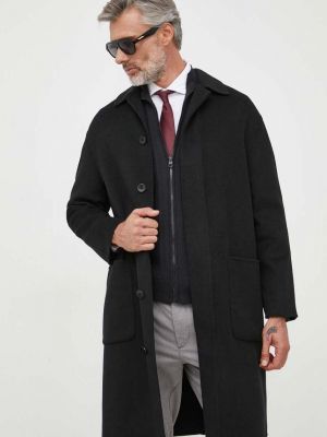 Płaszcz wełniany oversize Calvin Klein czarny
