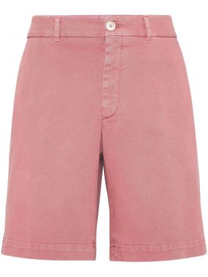Pantaloni scurți din denim Brunello Cucinelli roșu