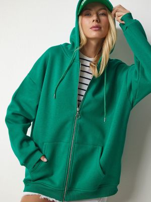 Oversize kapučdžemperis Happiness İstanbul zaļš