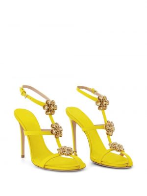 Květinové sandály Giambattista Valli žluté