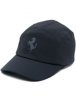 Cappello con visiera ricamato Ferrari blu