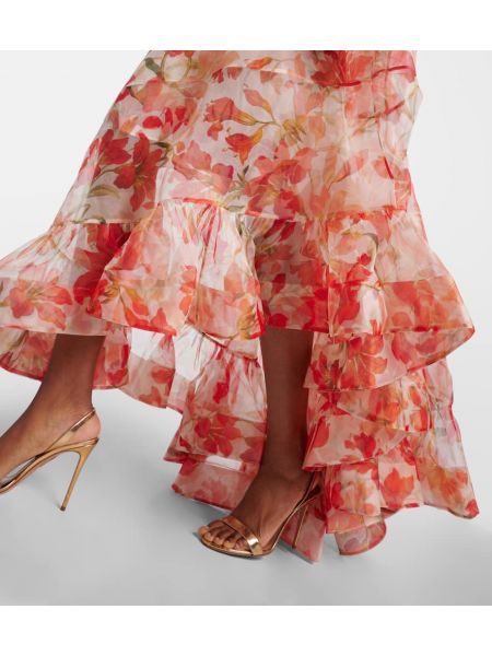 Svilena dolga obleka s cvetličnim vzorcem Zimmermann