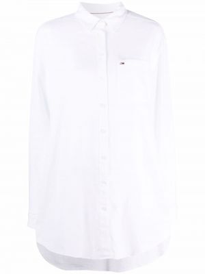 Camisa vaquera con bordado oversized Tommy Jeans blanco