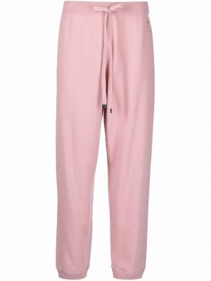 Strikket kashmir bukser med rette ben Moncler rosa