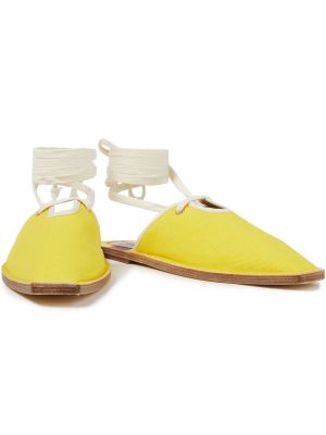 Тапочки на шнуровке Zimmermann желтые