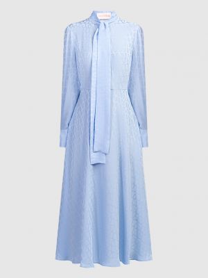 Голубое шелковое платье Valentino