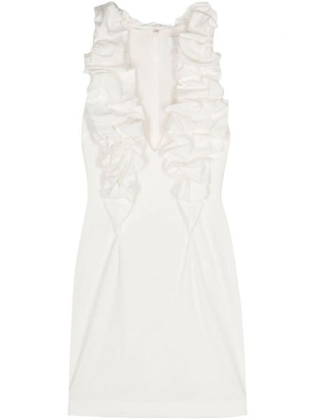 Ίσιο φόρεμα με βολάν Genny λευκό