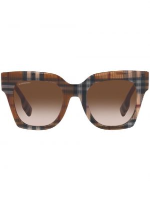 Kostkované sluneční brýle Burberry Eyewear hnědé
