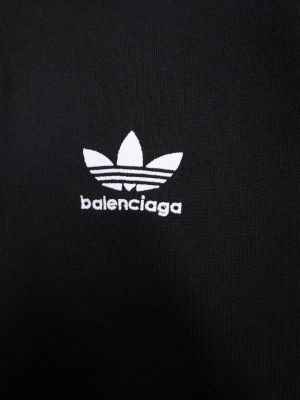 Pamučna hoodie s kapuljačom s patentnim zatvaračem Balenciaga crna