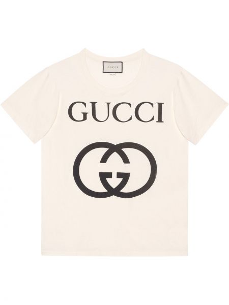 T-shirt con stampa oversize Gucci bianco