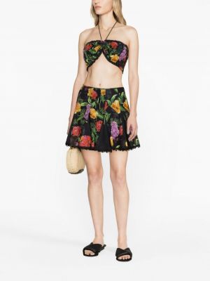 Květinové sukně s potiskem Charo Ruiz Ibiza černé
