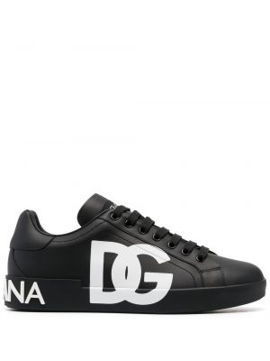 Sneakerși cu imagine Dolce & Gabbana negru