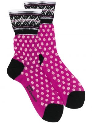 Ponožky s potlačou Noir Kei Ninomiya ružová