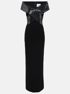 Sametové dlouhé šaty Roland Mouret černé