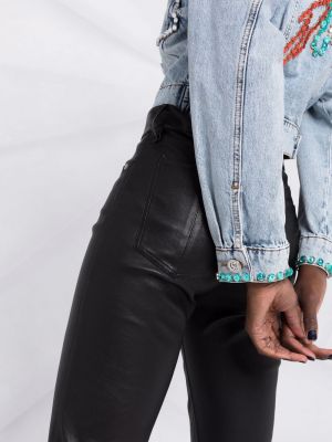 Kurtka jeansowa z przetarciami z kryształkami Philipp Plein