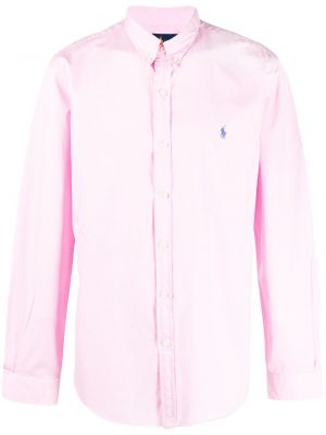 Camisa con bordado con botones Polo Ralph Lauren rosa