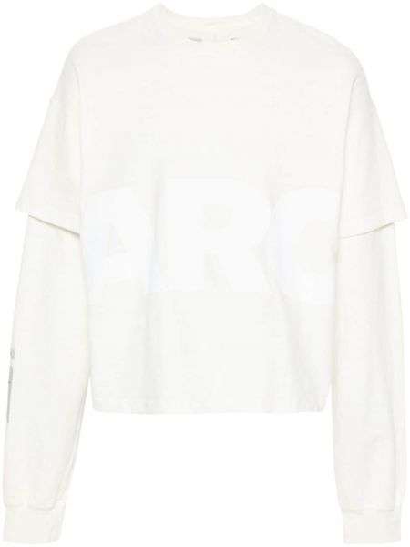 T-shirt manches longues en coton avec manches longues B1archive blanc