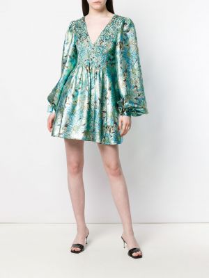 Vestido de cóctel de flores con estampado Stella Mccartney verde