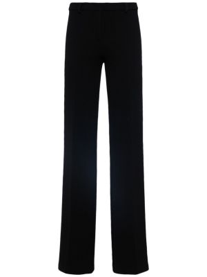 Vlněné rovné kalhoty Etro černé