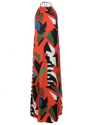 Rochie lunga cu imagine cu imprimeu abstract Osklen roșu