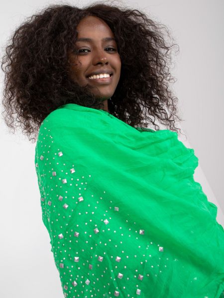 Šátek s aplikacemi Fashionhunters zelený