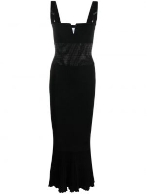 Midi šaty s korálky Galvan London čierna