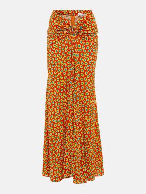 Длинная юбка с низкой талией с принтом из джерси Paco Rabanne