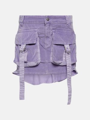 Sametové mini sukně Blumarine fialové