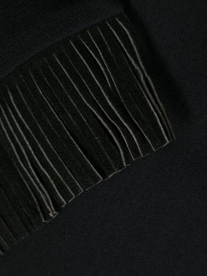 Vlněný šál s třásněmi Yves Saint Laurent Pre-owned černý