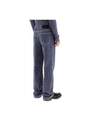 Welurowe proste jeansy z kieszeniami Salvatore Ferragamo niebieskie