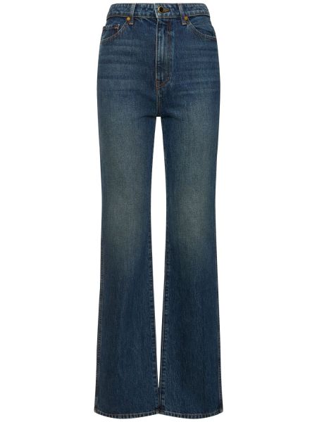 Højtaljet straight jeans Khaite blå