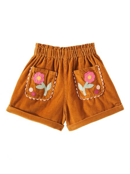 Bomull kordfløyel shorts for jenter Louise Misha brun