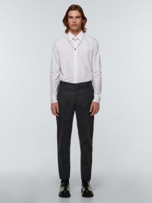 Vlněné klasické kalhoty Alexander Mcqueen černé