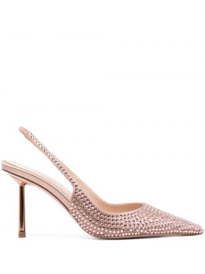 Полуотворени обувки с кристали Le Silla розово