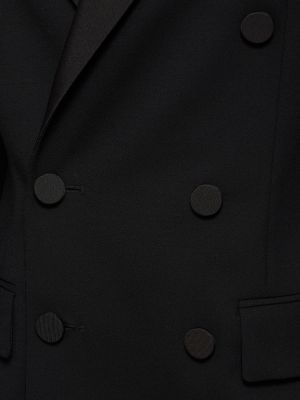 Krepová vlnená bunda Ralph Lauren Collection čierna
