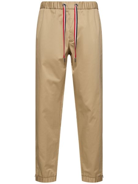 Памучни панталон Moncler бежово