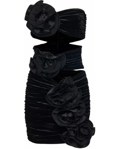 Zamatové mini šaty Magda Butrym čierna