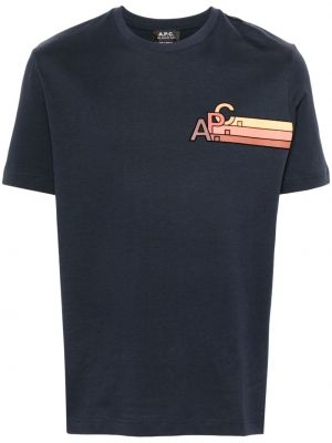 Kokvilnas t-krekls A.p.c. zils