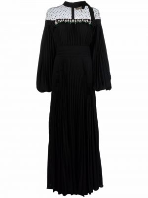 Vestido de cóctel plisado Elie Saab negro
