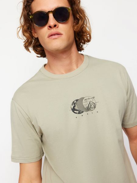 Brīva piegriezuma kokvilnas polo krekls ar apdruku Trendyol