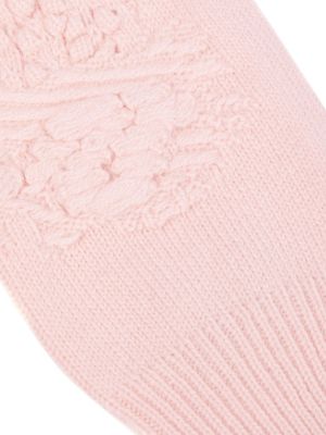 Rukavice s vezom od kašmira Barrie ružičasta